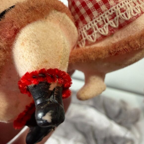 VTG Santa & Mrs Claus Flocked Plastic Christmas Ornaments Blow Mold 1960s - Picture 10 of 14